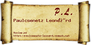 Paulcsenetz Leonárd névjegykártya